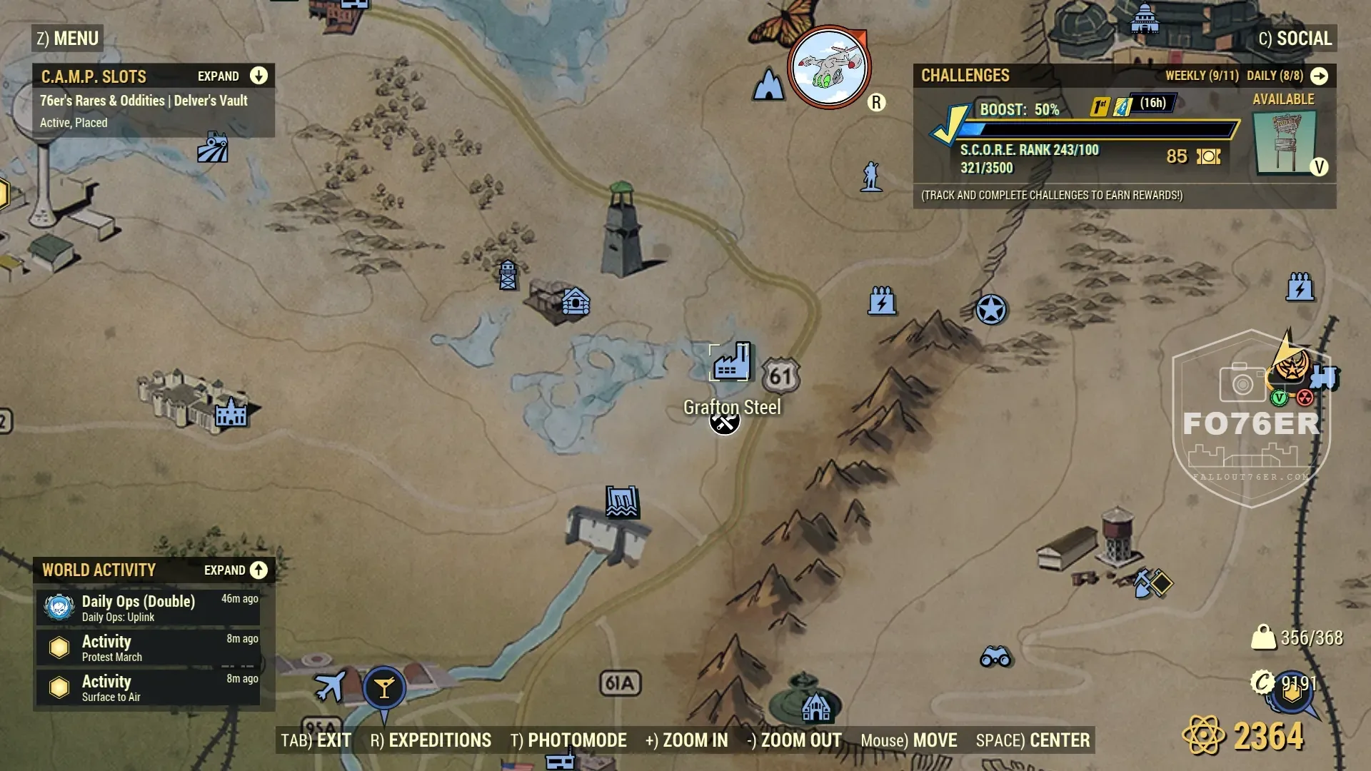 Assaultron spawn map — Grafton Steel (Toxic Valley), Fallout 76
