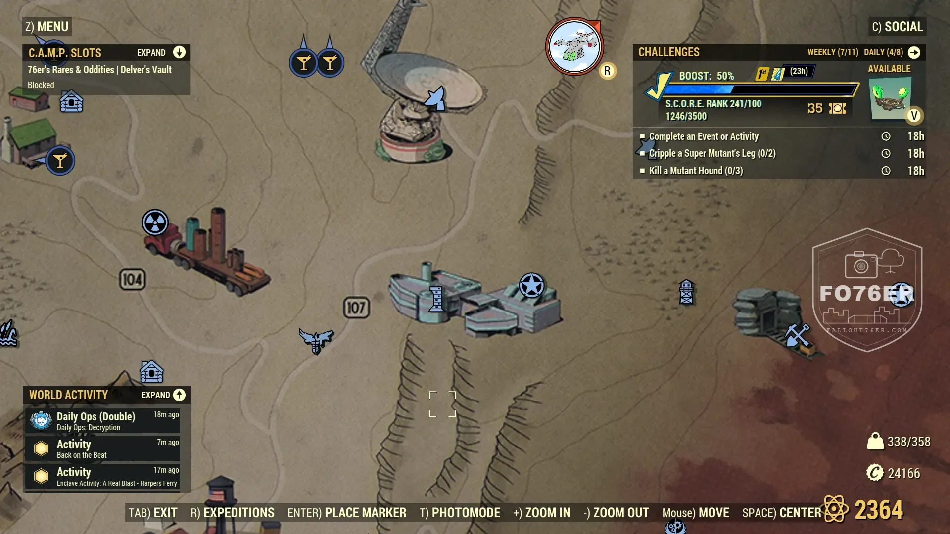 Super Mutant spawn map — West Tek Research Center (Savage Divide), Fallout 76